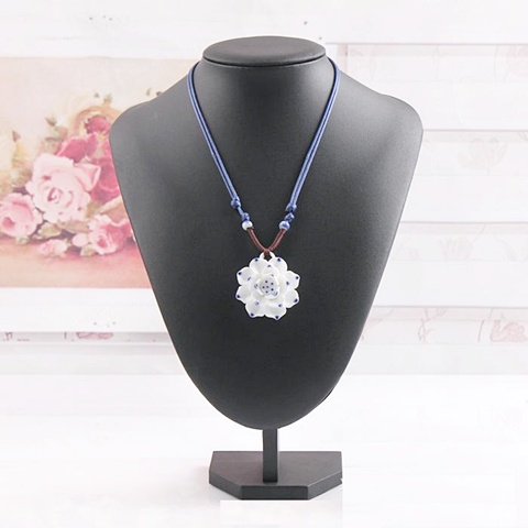 1X Black Necklace Jewellery Display Bust 29cm High - Click Image to Close