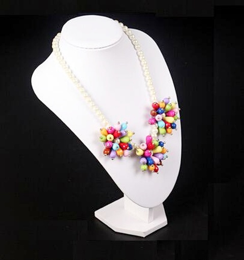 1X White Necklace Jewellery Display Bust 24cm High - Click Image to Close