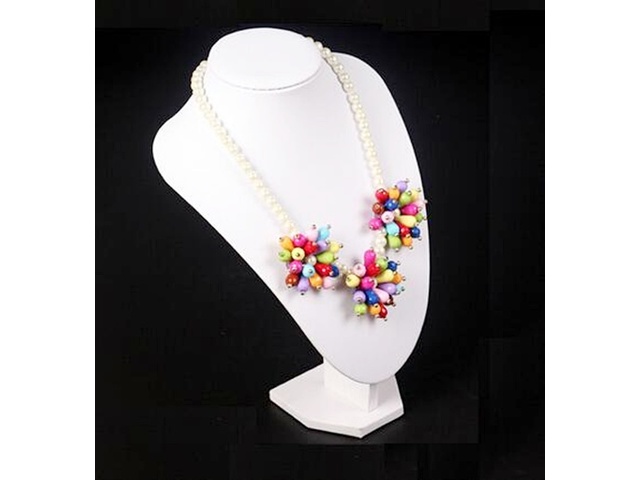 1X White Necklace Jewellery Display Bust 24cm High