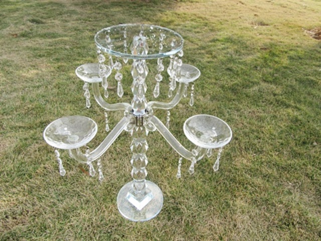 1X 5-Heads Tall Crystal Candle Holder Candelabra 57.5cm High - Click Image to Close