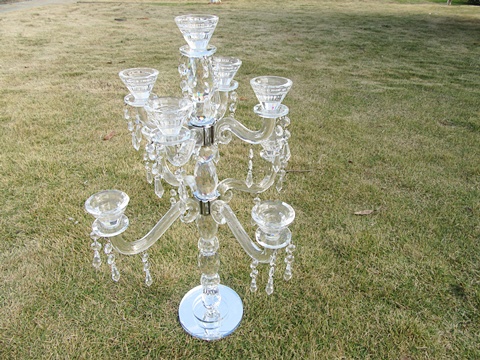 1X 9-Heads Tall Crystal Candle Holder Candelabra 59cm High - Click Image to Close