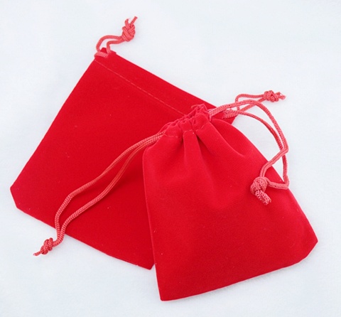 50 Red Velvet Drawstring Gift Jewelry Pouches Good Quality - Click Image to Close
