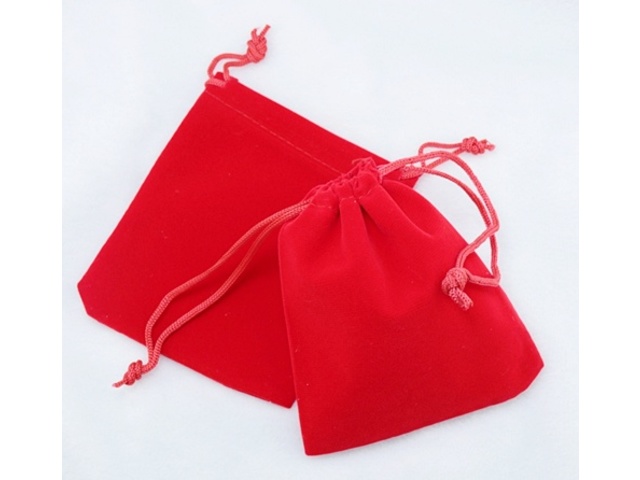 50 Red Velvet Drawstring Gift Jewelry Pouches Good Quality - Click Image to Close