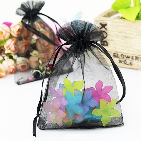 100 Black Drawstring Jewelry Gift Pouches 9x7cm - Click Image to Close