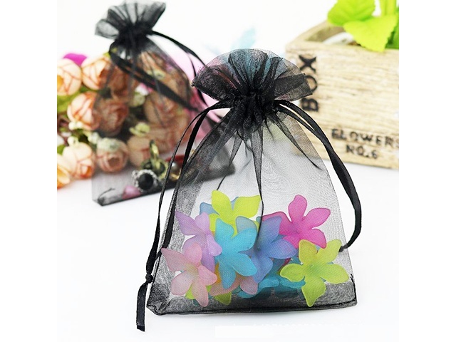 100 Black Drawstring Jewelry Gift Pouches 9x7cm - Click Image to Close