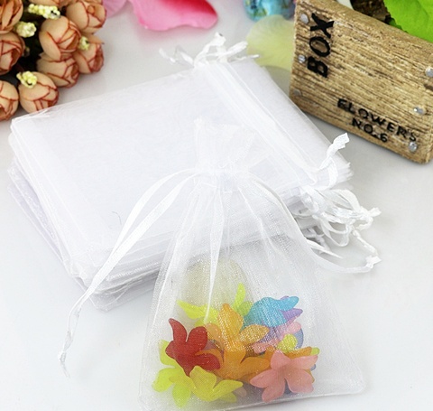 98 White Drawstring Jewelry Gift Pouches 30x20cm - Click Image to Close
