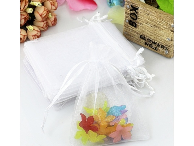 98 White Drawstring Jewelry Gift Pouches 30x20cm - Click Image to Close