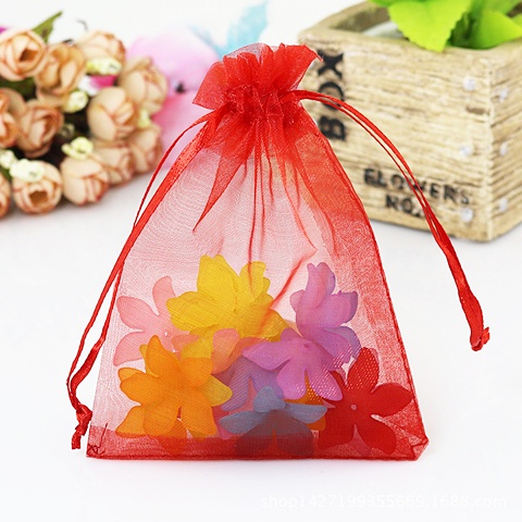 100 Red Drawstring Jewelry Gift Pouches 11x8cm - Click Image to Close
