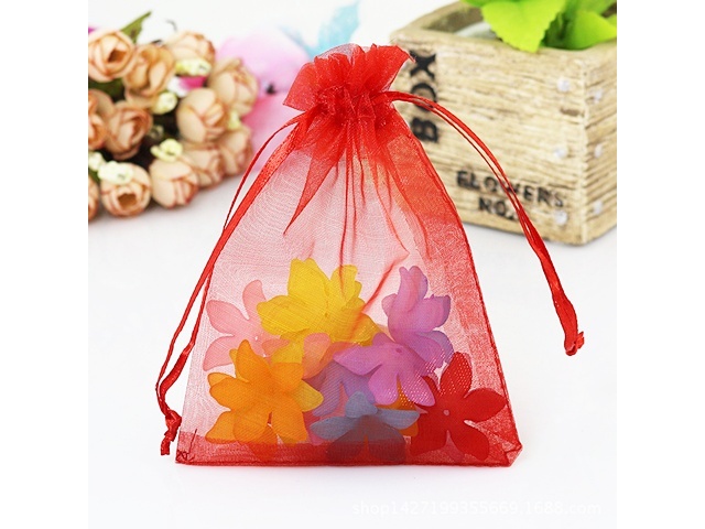 100 Red Drawstring Jewelry Gift Pouches 11x8cm - Click Image to Close