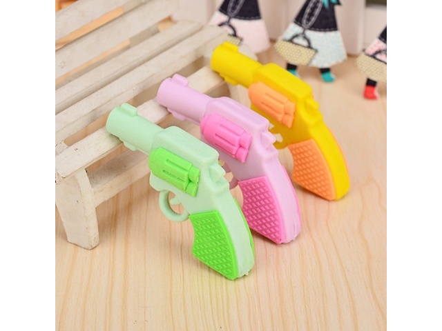 45Pcs Gun Erasers Pistol Erasers Boys Favor Mixed Colour