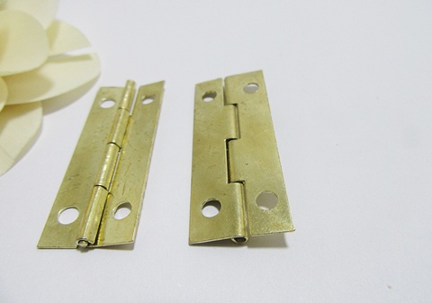200 Golden Plated Door Butt Hinge without Screw 42mm Long - Click Image to Close