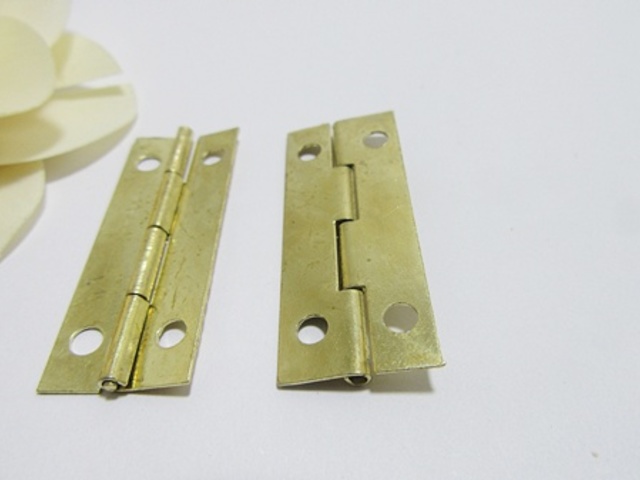 200 Golden Plated Door Butt Hinge without Screw 42mm Long - Click Image to Close