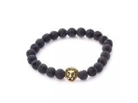 5X New Healing Bead Yoga Bracelet with Golden Lion Head Beads