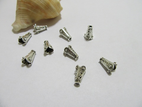 250 Alloy Bugle Shape Space Beads Finding 8mm - Click Image to Close