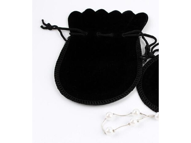 100 Black Velvet Drawstring Jewelry Pouches jew-b145 - Click Image to Close