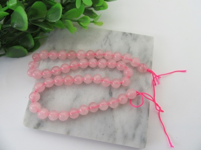 5Strands x 60pcs Rose Quartz Gemstone 6mm Round Beads - Click Image to Close