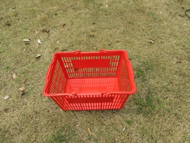 1X Red Plastic Convenient Shopping Baskets