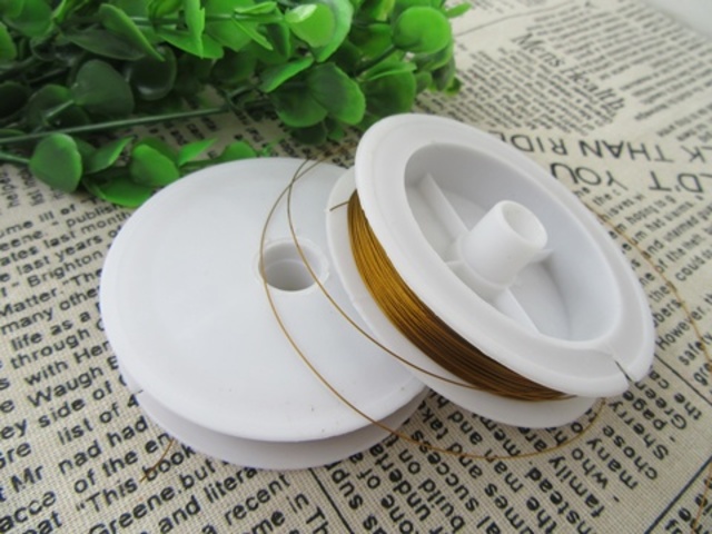 10 Rolls X 35 Metres Golden Tiger Tail Beading Wire 0.38mm