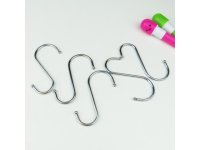 100Pcs Metal S-Shaped Pot Rack Hooks 83mm Long