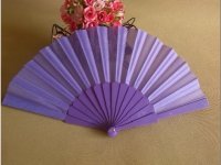 10Pcs New Plain Purple Folding Hand Fans Wedding Favor