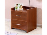 1X New Coffee Bedside Cabinet - 2 Drawer 45x38x35cm