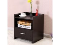 1X New Black Bedside Cabinet - 1 Drawer 45x38x35cm