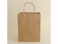 50 Light Coffee Kraft Paper Bags with Carrying Strap 26.5x21x11