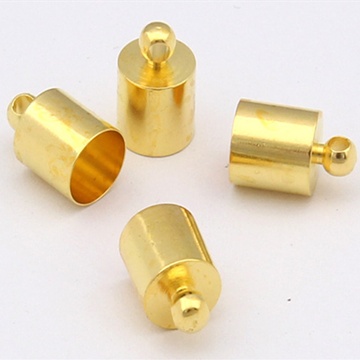 50Pcs 20mm Golden Plated Necklace Cord End Tip Beads Caps - Click Image to Close