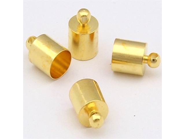 50Pcs 20mm Golden Plated Necklace Cord End Tip Beads Caps - Click Image to Close