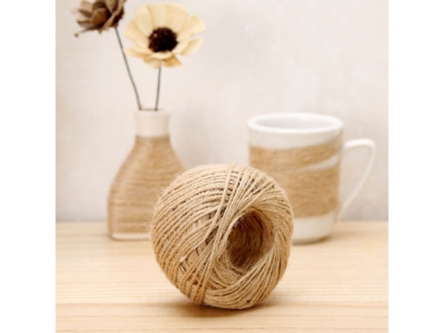 A New 100M Burlap Rope Hemp Cord Thread Jute String Roll 2mm - Click Image to Close