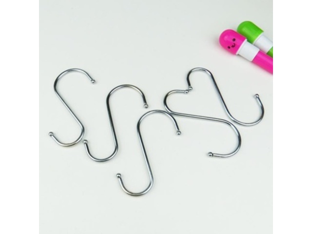 100Pcs Metal S-Shaped Pot Rack Hooks 83mm Long