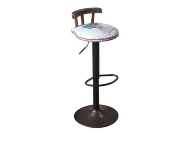 2X Wooden Bar Stool Height Adjustable Kitchen Dining Chair For L