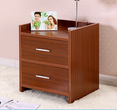 1X New Coffee Bedside Cabinet - 2 Drawer 45x38x35cm - Click Image to Close