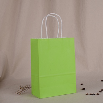 48 Bulk Kraft Paper Gift Carry Shopping Bag 26.7x22x11cm Green - Click Image to Close