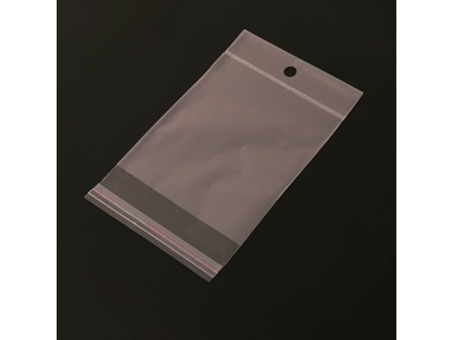 1000 Clear Self-Adhesive Seal Plastic Bags 12x9cm W/Hole