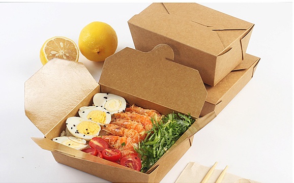 50X Kraft Disposable Take Away Food Box Container Lunch Box 760M - Click Image to Close