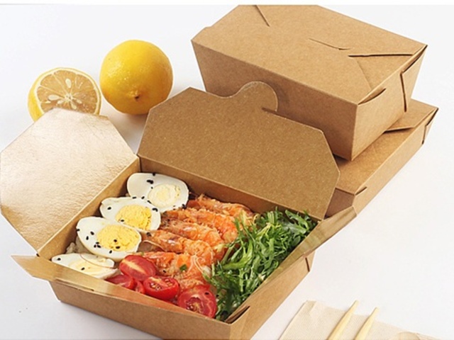 50X Kraft Disposable Take Away Food Box Container Lunch Box 760M - Click Image to Close