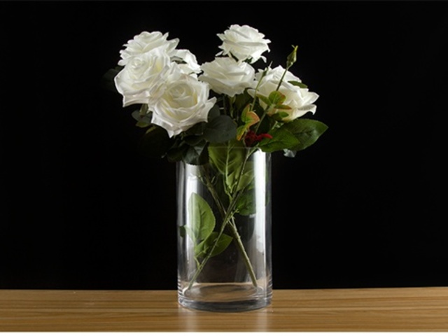 12X Wedding Clear Glass Cylinder Table Flower Vases 25x15cm - Click Image to Close