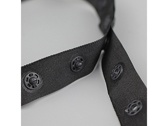 1Set X 50yards Black Snap Round Button Fastener Tape
