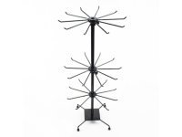 1Pc New Adjustable Height 3-layer Wire Display Rack - Black