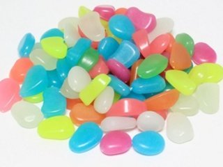 100 Glow in The Dark Stones Pebbles Rock Fish Home Garden Decor