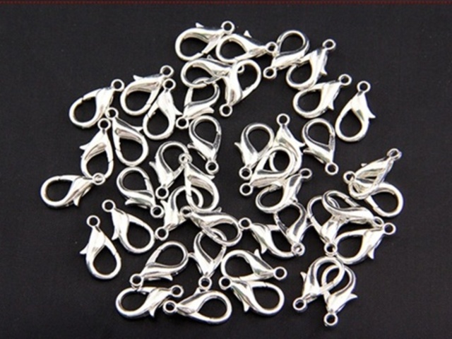 100 Silver Plated Jewelry Lobster Claw Clasp 23mm