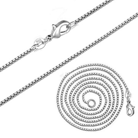 5X New Fashion Silver Box Chain Necklace Jewelry - Click Image to Close