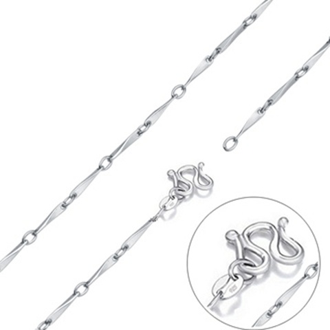 5X New Fashion Silver Bar Chain Necklace Jewelry - Click Image to Close