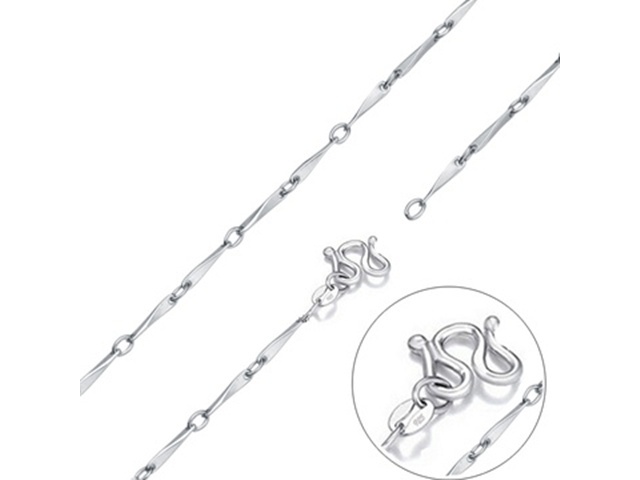 5X New Fashion Silver Bar Chain Necklace Jewelry - Click Image to Close