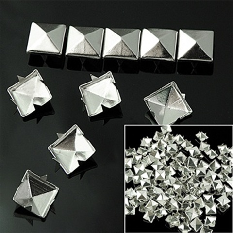 4Pkts x 400Pcs Silver Pyramid Studs 10x10mm Leather Craft Wholes - Click Image to Close