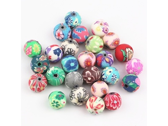500 Polymer Clay Beads Finding 8mm Mixed