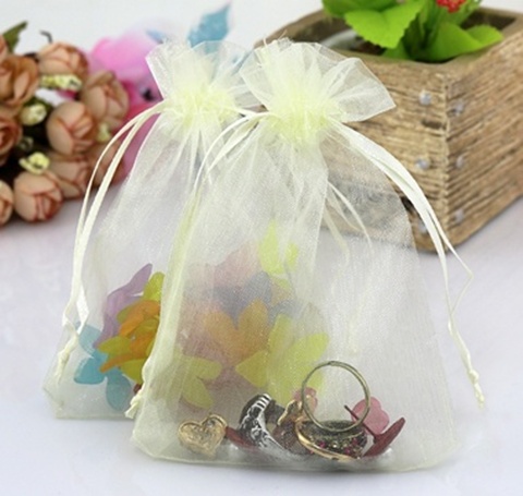 100 Ivory Drawstring Jewelry Gift Pouches 9x7cm - Click Image to Close
