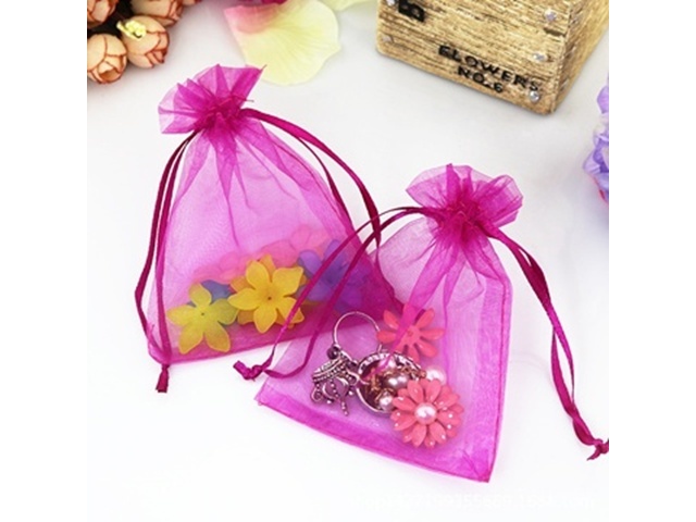 100 Fuschia Drawstring Jewelry Gift Pouches 18x13cm - Click Image to Close