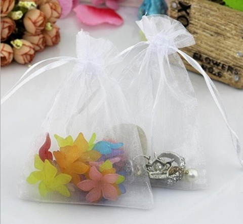 98 White Drawstring Jewelry Gift Pouches 18x13cm - Click Image to Close